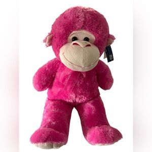 Kellytoy (2013) Oversized 31.5” Magenta Pink Plush Monkey Stuffed Animal - NWT